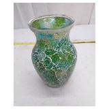 Mosaic Glass Vase in Green and Blue