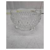 Vintage Diamond Cut Crystal Heart-Shaped Bowl