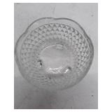 Vintage Diamond Cut Crystal Heart-Shaped Bowl