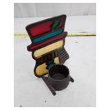 Vintage Stained Glass Boot Candle Holder