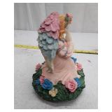 Vintage Praying Angel Figurine with Roses Music Box