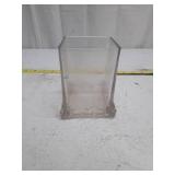 Vintage Square Glass Vase with Decorative Base