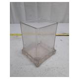 Vintage Square Glass Vase with Decorative Base