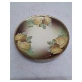 Vintage Hand-Painted Bavaria Yellow Roses Plate