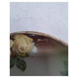 Vintage Hand-Painted Bavaria Yellow Roses Plate