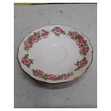 Vintage Royal Vale Pink Floral Bone China Saucer