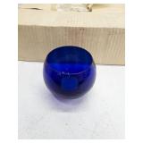 International Silver Company Optic Glass Votives Set of 6 Blue