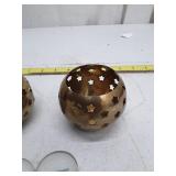 Bronze Star Pattern Candle Holders with Tea Lights