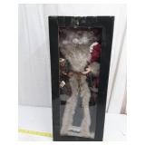 Traditional Santa Claus Decorative Figure in Green Velvet Robe