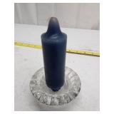 Glass Candlestick Holder with Black Taper Candle