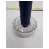 Glass Candlestick Holder with Black Taper Candle