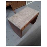 Antique Upholstered Wood Bench