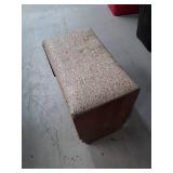 Antique Upholstered Wood Bench