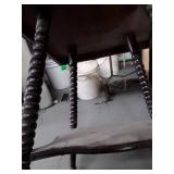 Antique Spindle Leg Side Table with Scalloped Edge, claw and ball