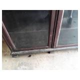 Antique Three-Door Mahogany Display Cabinet