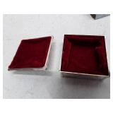 Home Trends Silver Plated Square Trinket Box with Gold Bow