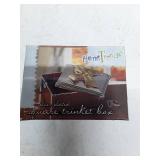 Home Trends Silver Plated Square Trinket Box with Gold Bow