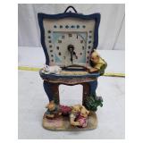 Vintage Decorative Bear and Bunny Clock, missing pedulem.