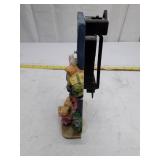 Vintage Decorative Bear and Bunny Clock, missing pedulem.