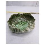Handcrafted Green Glazed Ceramic Bowl
