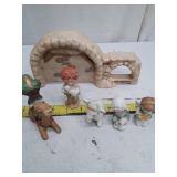 Vintage Porcelain Nativity Scene Set with Stable