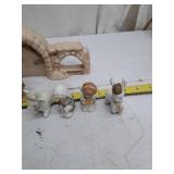 Vintage Porcelain Nativity Scene Set with Stable