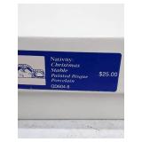 Vintage Porcelain Nativity Scene Set with Stable