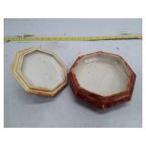 Vintage Ceramic Jewelry Box with Pink Rose