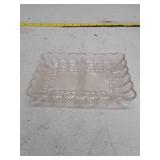 Vintage Clear Glass Divided Serving Dish