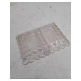 Vintage Clear Glass Divided Serving Dish