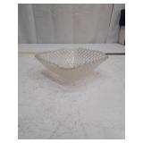 Vintage Clear Glass Diamond Pattern Small Bowls