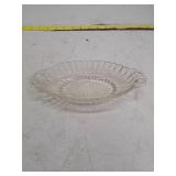 Vintage Clear Glass Scalloped Serving Dish