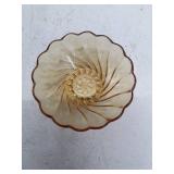 Vintage Amber Glass Shell Bowl