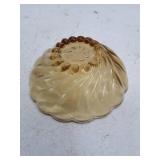 Vintage Amber Glass Shell Bowl