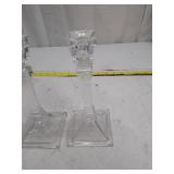 Pair of Crystal Glass Candlesticks