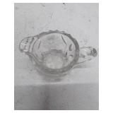 Vintage Clear Glass Creamer with Floral Etching