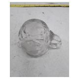 Vintage Clear Glass Creamer with Floral Etching