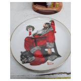 Vintage Santa Claus Figurine and Collector Plate Set