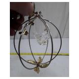 Vintage Crystal and Gold Leaf Christmas Ornimate