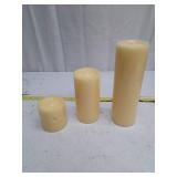 Lillian Vernon Natural Pillar Candles Set of 3