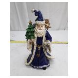 Vintage Blue Robe Santa with Toy Basket Figurine