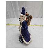 Vintage Blue Robe Santa with Toy Basket Figurine