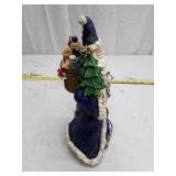 Vintage Blue Robe Santa with Toy Basket Figurine