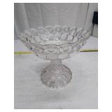 Vintage Clear Glass Pedestal Compote Dish