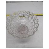 Vintage Clear Glass Pedestal Compote Dish