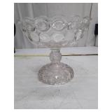 Vintage Clear Glass Pedestal Compote Dish