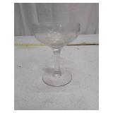 Vintage Etched Glass Champagne Coupe