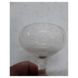 Vintage Etched Glass Champagne Coupe
