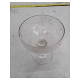 Vintage Etched Glass Champagne Coupe