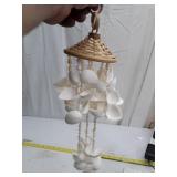 Handcrafted White Seashell Wind Chime with Woven Top